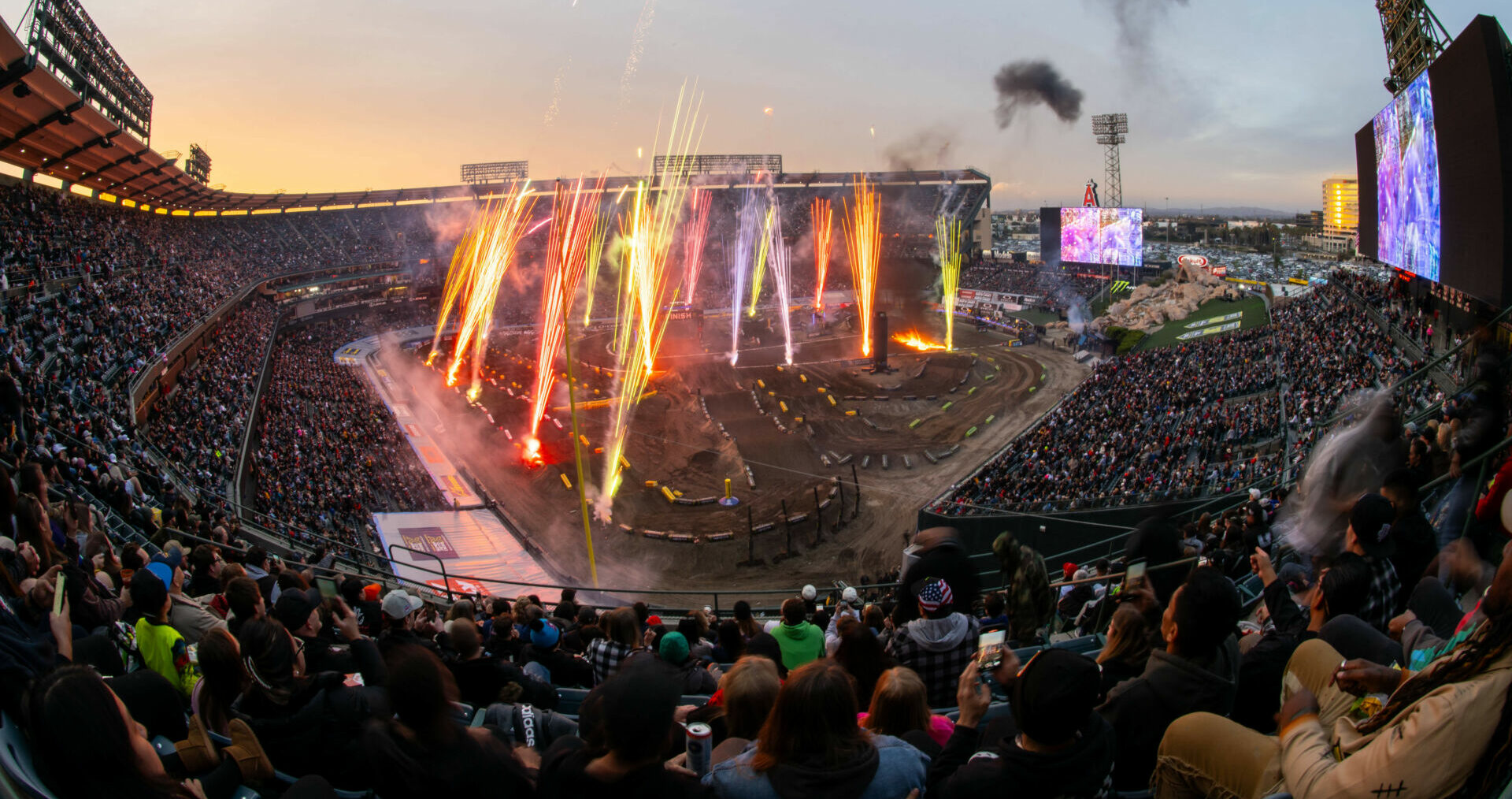 Angel Stadium hosted its 33rd season opener. For the fourth year in a row, and the tenth time in 11 years, the event sold-out. 45,050 fans enjoyed the thrilling 2024 A1 race action. Photo courtesy Feld Entertainment, Inc.