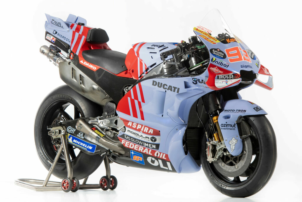 Marc Marquez's Ducati Desmosedici racebike. Photo courtesy Gresini Racing.