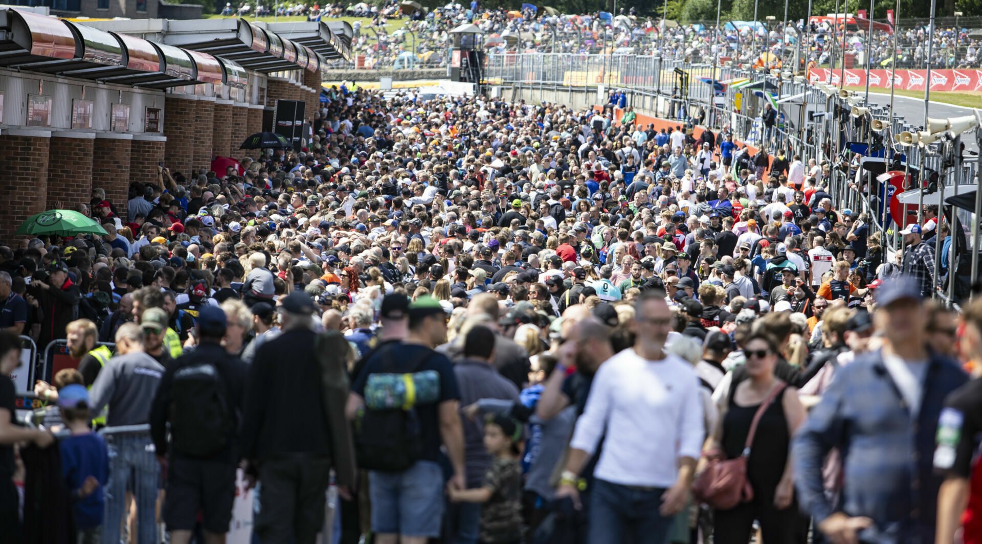 British Superbike fans on pit lane Sunday at Brands Hatch. Photo courtesy MSVR.